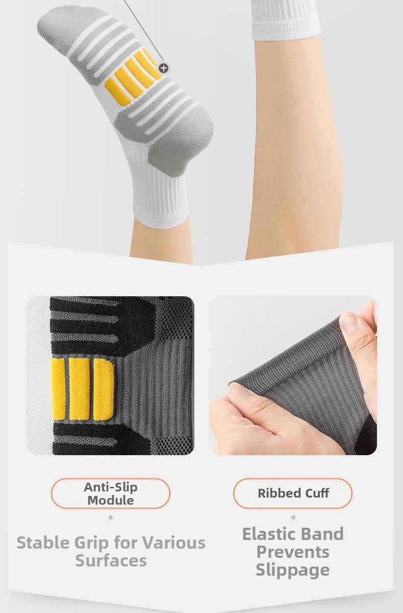 Professional Badminton Socks Thickened Terry Sole Non-slip Sports_voghion.com