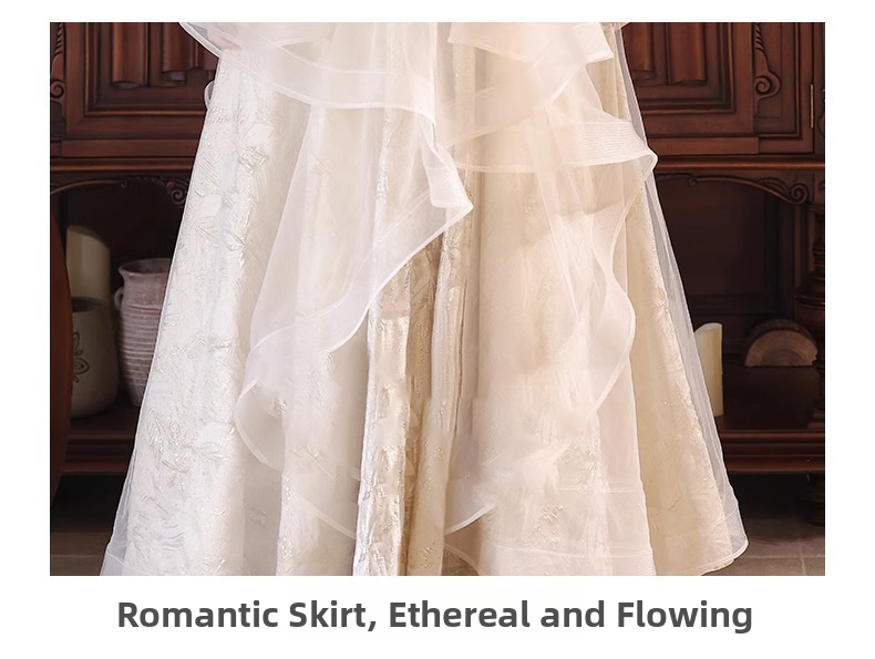 Champagne Ball Gown For Women, Elegant Puffy Princess Party Dress For Pageants, Piano Recitals, Hosting, Banquets_ecoleips.com