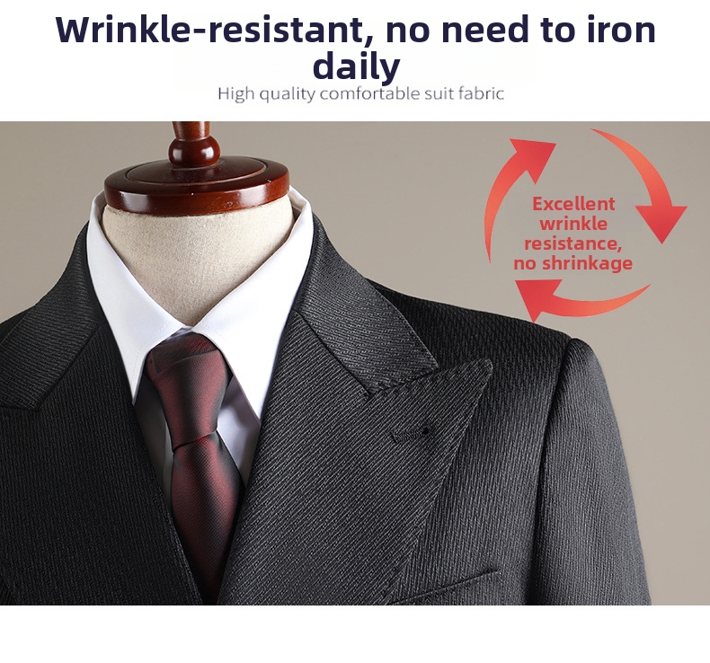 Men's Double Breasted Formal Suit Peak Lapel Two Piece Set_voghion.com