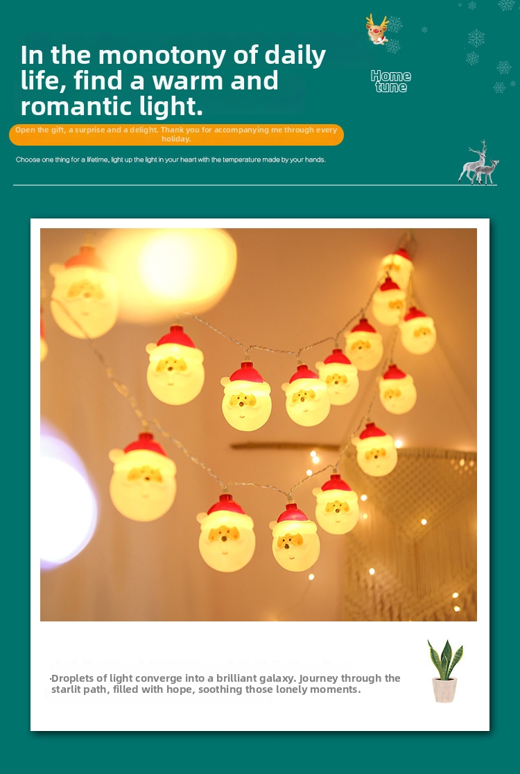 Christmas String Lights Festive Santa Claus And Snowman Led_voghion.com