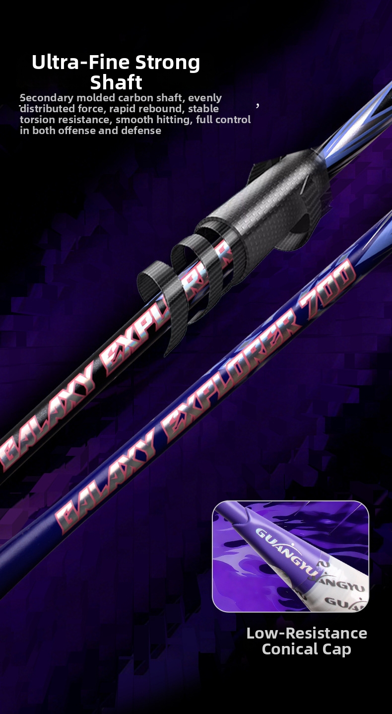 Galaxy 700 kolfiber badmintonracket ultralätt hög spänning_voghion.com