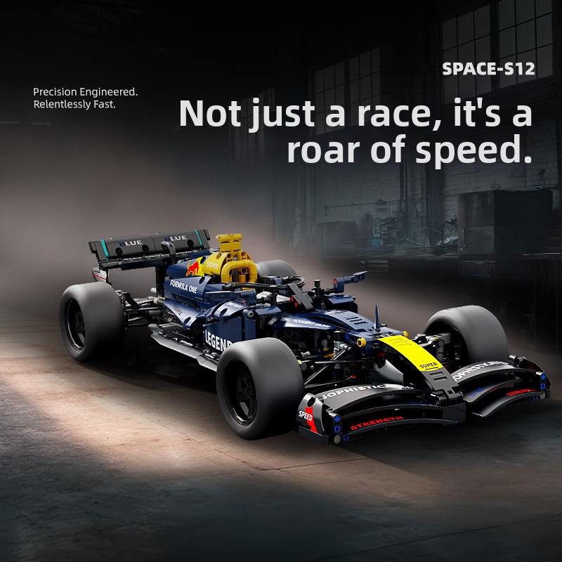 Blue Formula F1 Racing Car Building Blocks Compatible With Toy New Car Birthday Gift_voghion.com