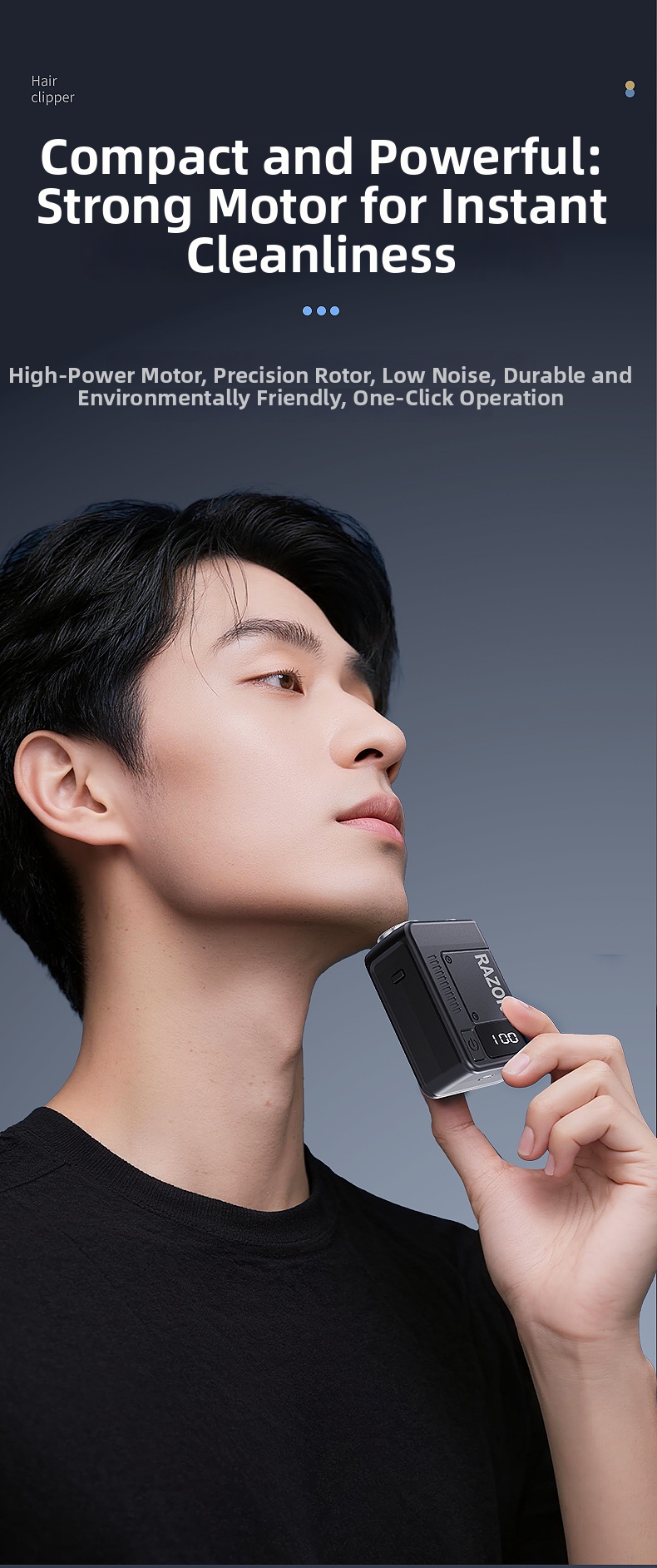 Mini afeitadora eléctrica para hombre recargable y lavable_voghion.com