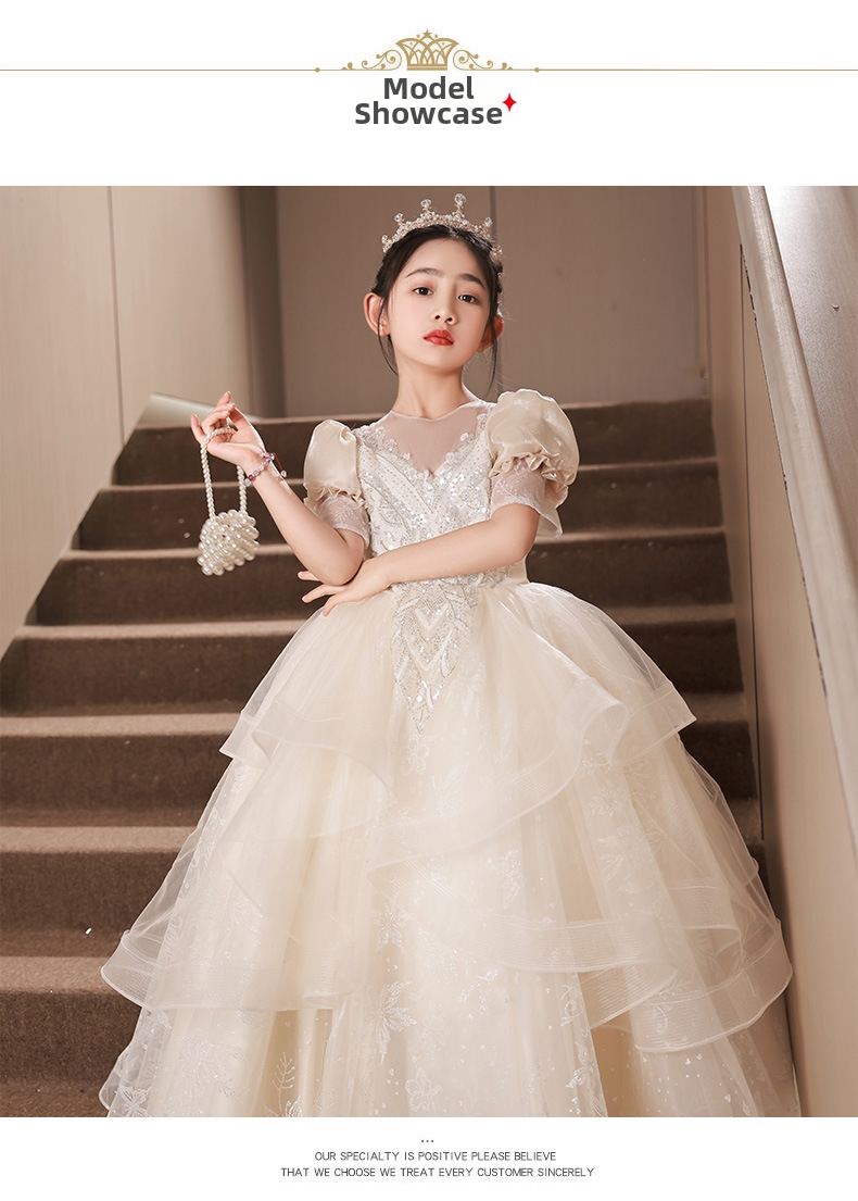 Mother & Kids Girls Princess Dress Birthday Flower Girl Dresses Wedding Little Children Performance Costumes Spring Autumn_voghion.com