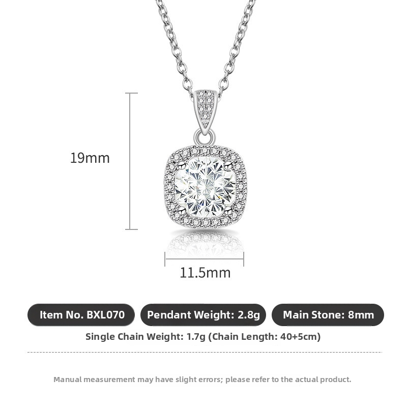 Princess Square Bag Necklace Fireworks Shaped Fashion Jewelry With Colored Gemstone Plated Gold Clavicle Chain For Women_voghion.com