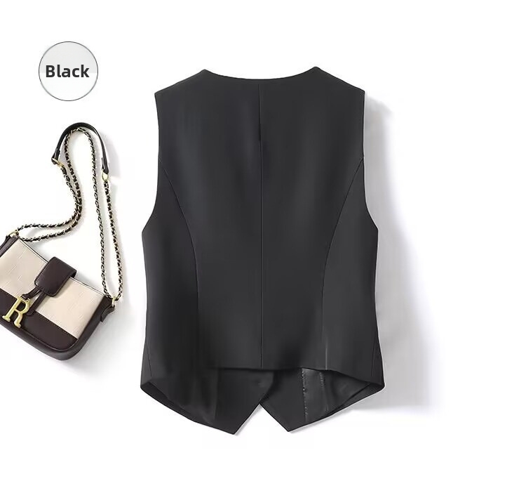 Chaleco de mujer slim fit azul entallado para primavera otoño_voghion.com