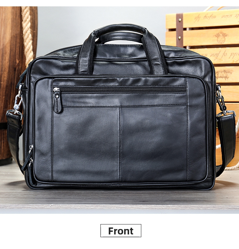 Men's Leather Briefcase Genuine Cowhide Business Bag For Men_voghion.com