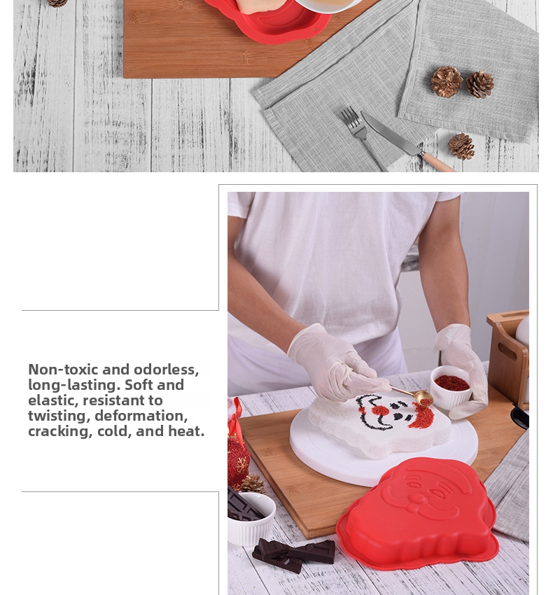 Weihnachtskuchenformen aus Silikon, Weihnachtsmann-Backform, FDA-konform, DIY-Küche, Esszimmer, Bar, Zuhause_voghion.com