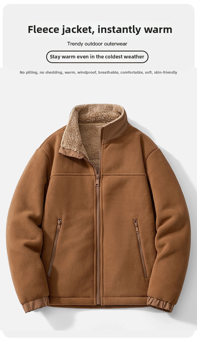 Giacca in pile da uomo con collo a lupetto – cappotto invernale_voghion.com