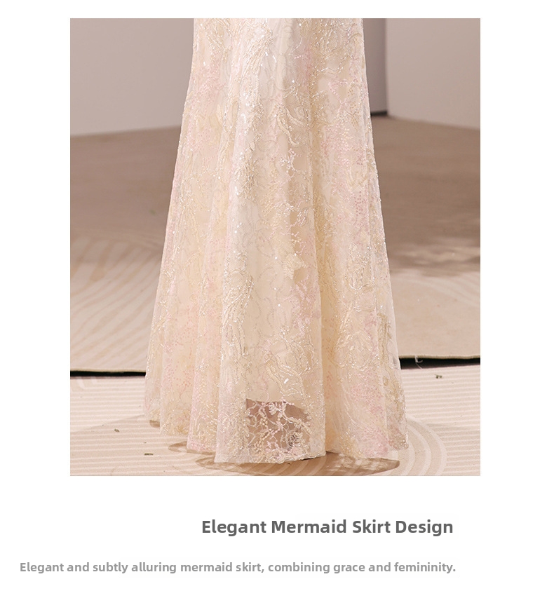 Cheongsam Toast Dress Light Luxury Mermaid Gown For Brides Summer Wedding Engagement Party Annual Wear Women's Clothing_ecoleips.com