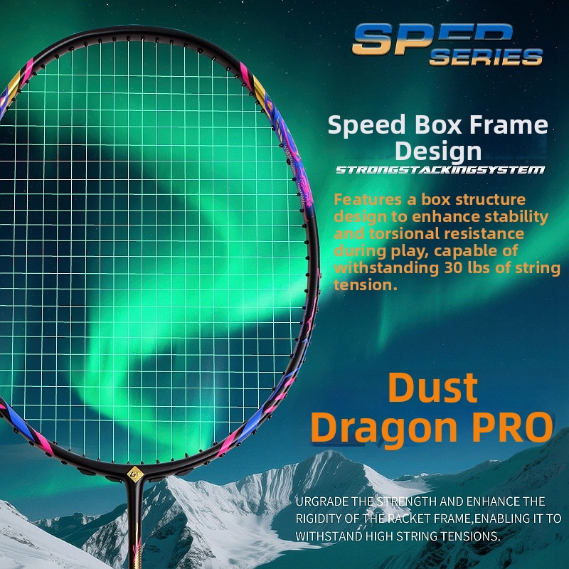 Unisex Lightweight Single Badminton Racket All Carbon Fiber Offensive Style For Amateur To Advanced Sports Equipment_voghion.com