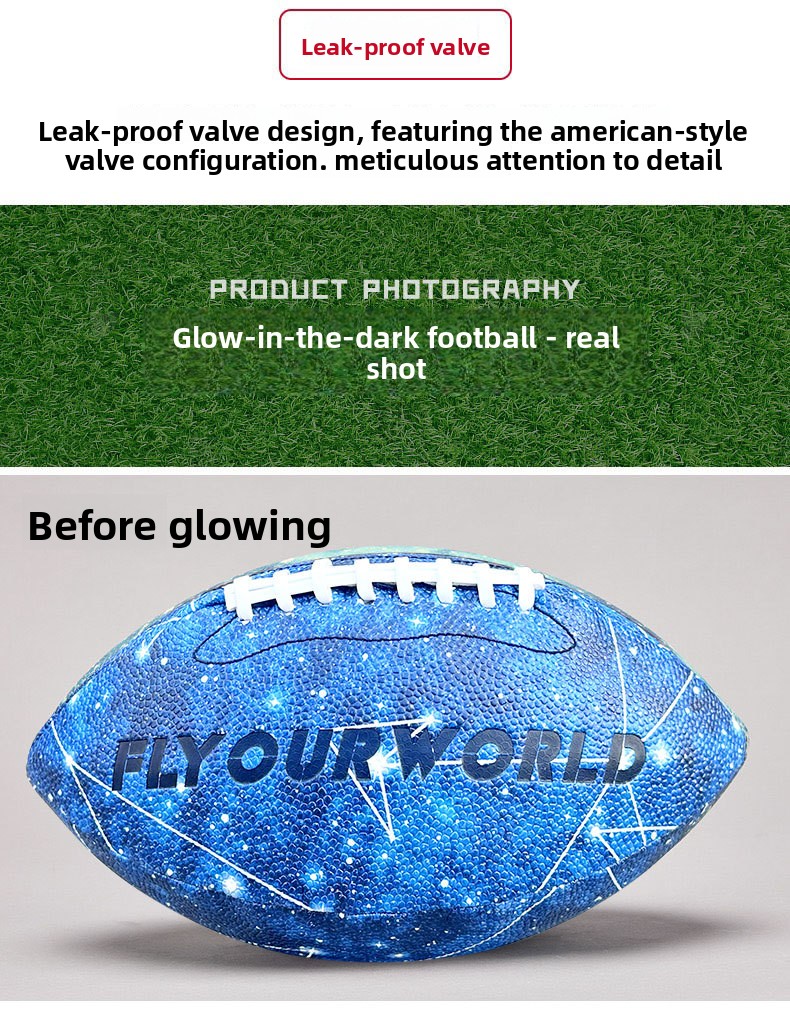 American Football Glow In The Dark Reflective Training Ball_voghion.com
