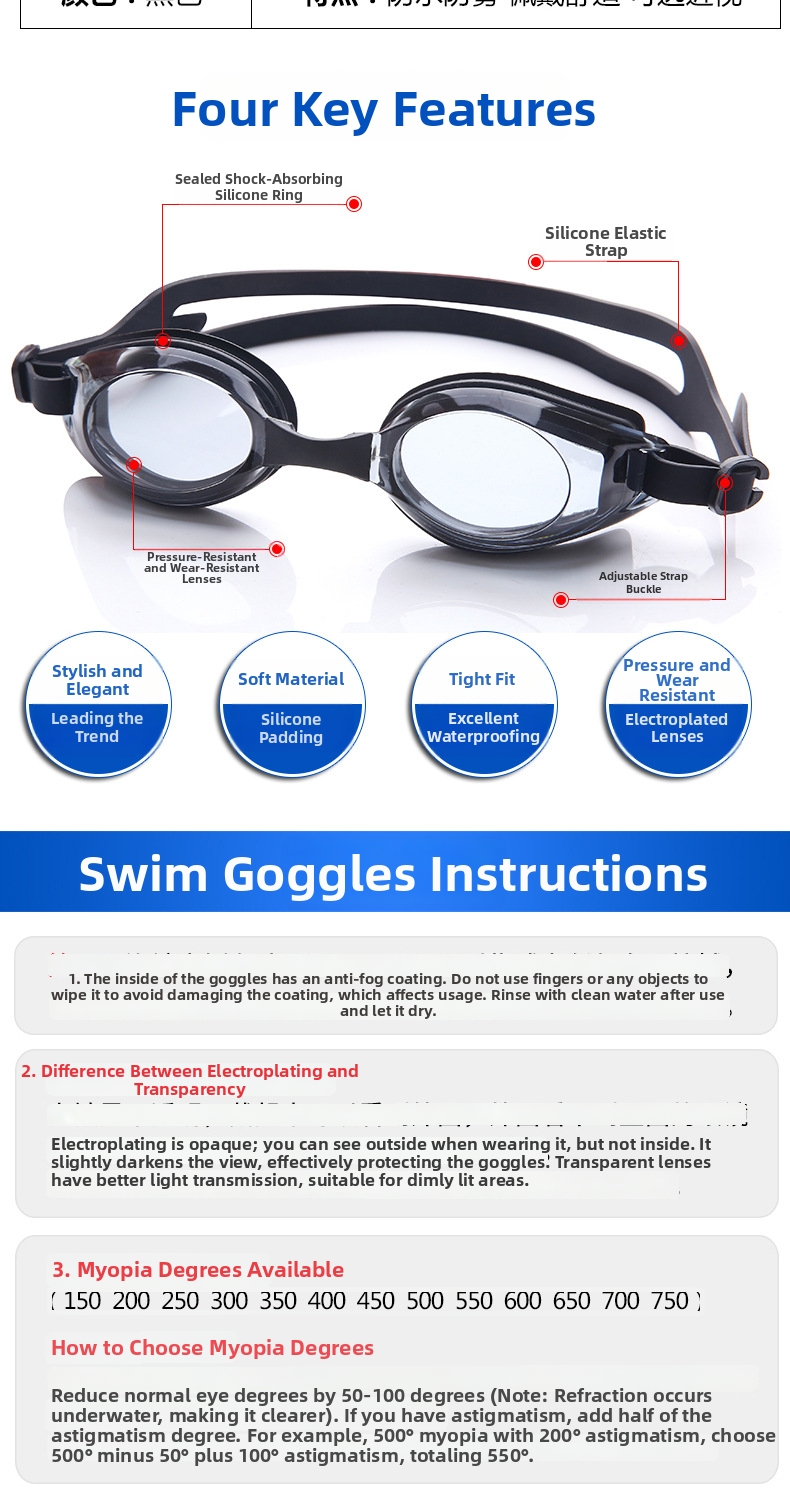 Zwembroek voor heren in grote maten, sneldrogend, comfortabel badpak voor volwassenen met vlammenpatroon, complete set voor warmwaterbronnen inclusief zwembril en badmuts._voghion.com