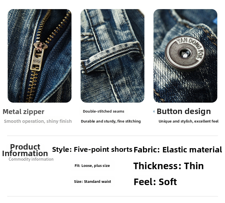 Herren Vintage Patchwork Jeansshorts Im Lässigen Cargo Stil_voghion.com