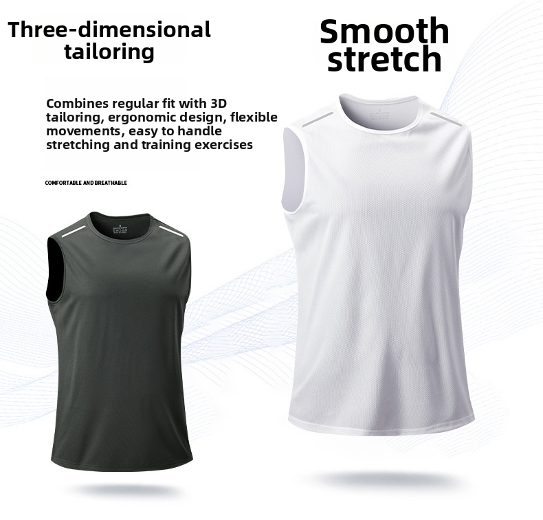 Herren Sport Weste Locker Sitzend Schnelltrocknend Atmungsaktiv_voghion.com