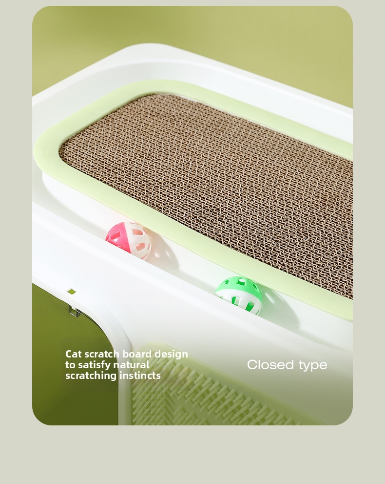 Extra Large Mega Cat Litter Box Fully Enclosed Splash Proof Odor Resistant Sterilizing_voghion.com