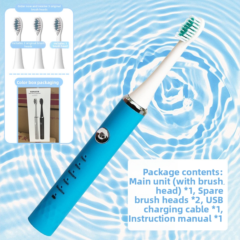 Adult Electric Toothbrush Soft Bristle Five Speed USB Rechargeable Home Use Smart Personal Care Appliance_voghion.com