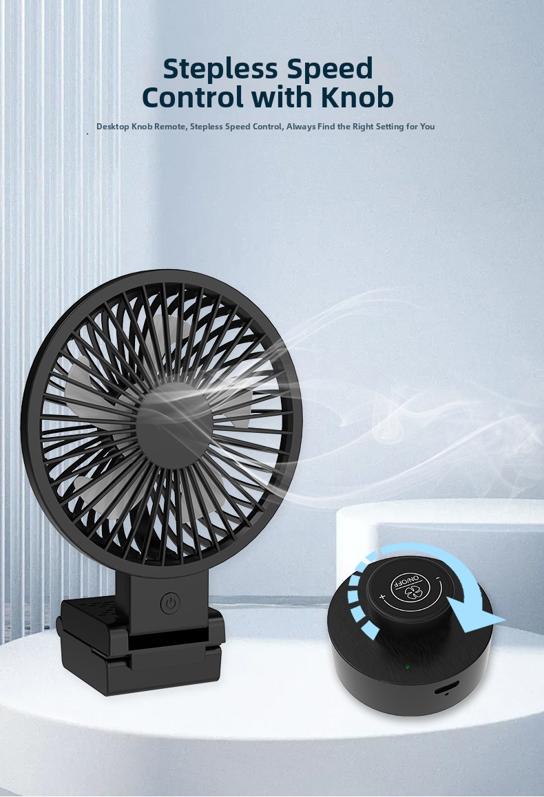 Mini ventilatore alimentato tramite USB con telecomando, supporto da tavolo o ventilatore a clip da appendere per schermo del computer in ufficio, potente_voghion.com