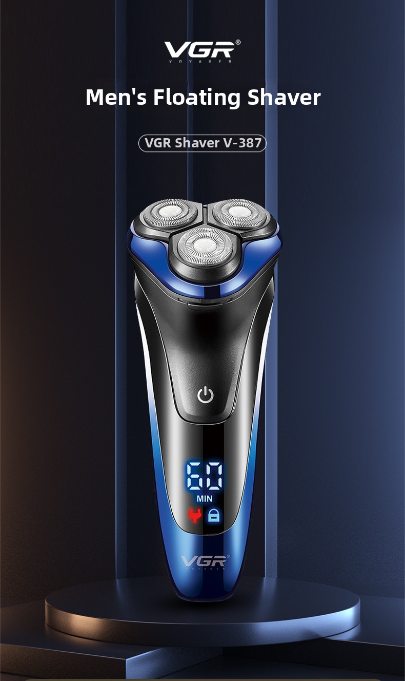 Electric Shaver For Men Vgr Smart Floating Triple Head Washable_voghion.com
