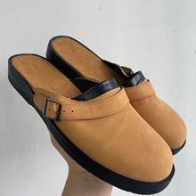 Heren mules met platte zool en vierkante neus casual_voghion.com