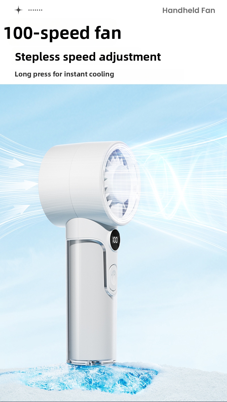 Handheld Portable Fan With Turbine Engine And Digital Display_voghion.com