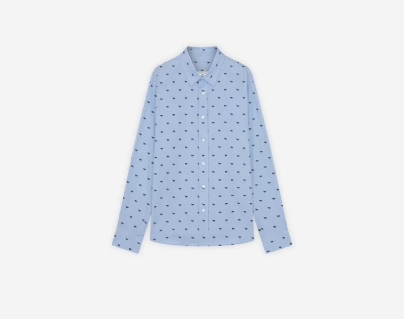 M-Style Ribbed Fox Twill Jacquard Casual Retro Shirt
