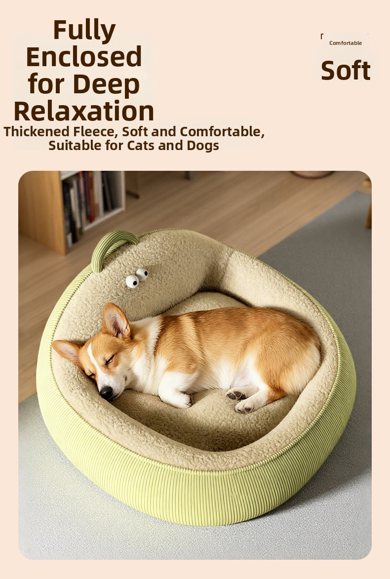 Orthopaedic Raised Neck Support Pet Bed For Dogs And Cats_voghion.com