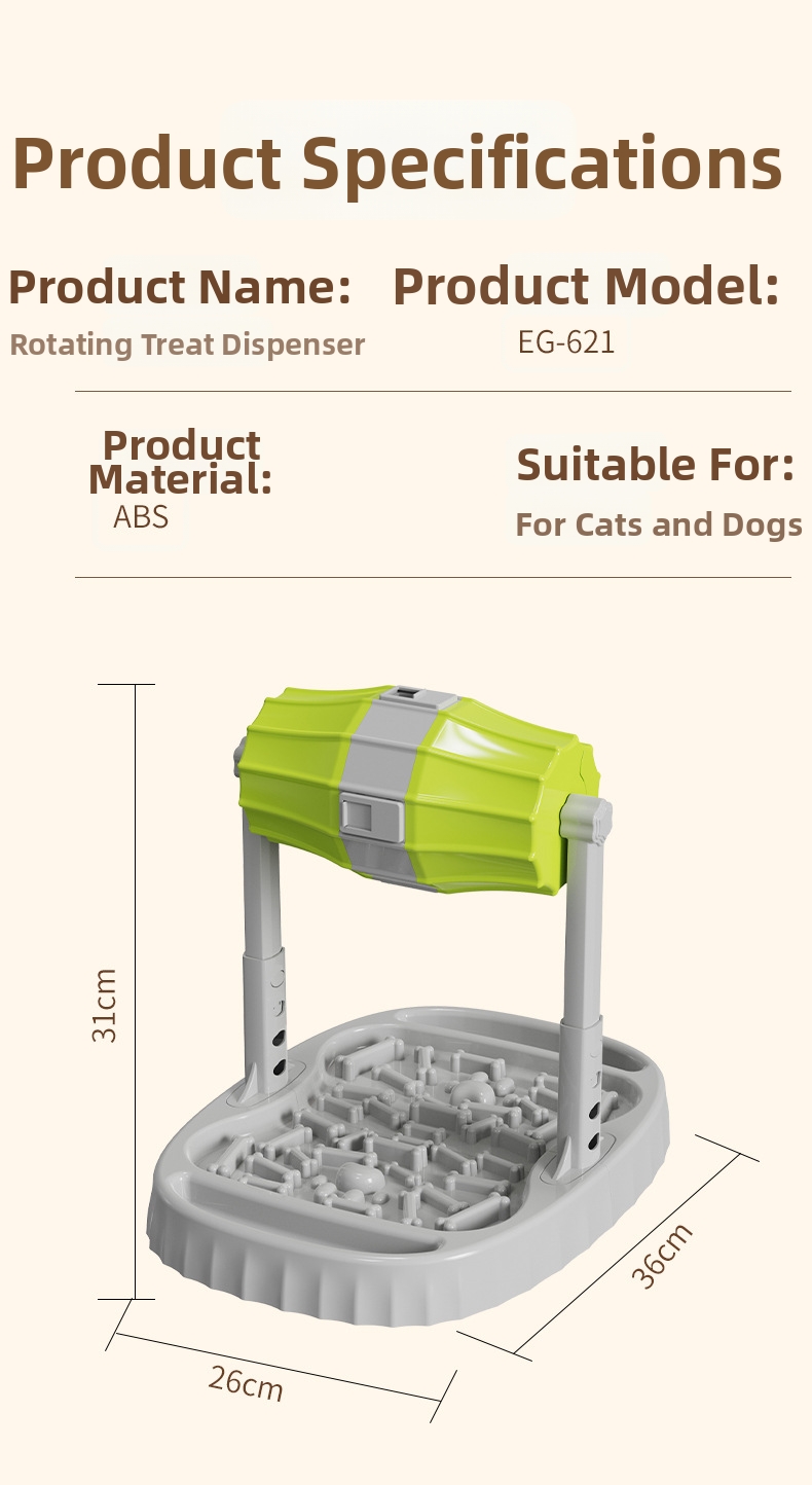 Interactive Slow Feeder Dog Bowl Rolling Pet Puzzle Toy_voghion.com