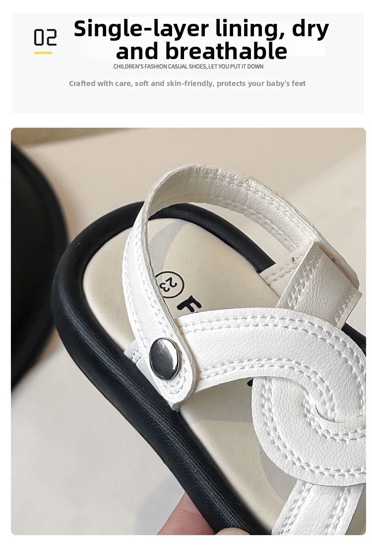 Mädchen Sommer Römersandalen Flache Strandschuhe Mit Klett_voghion.com