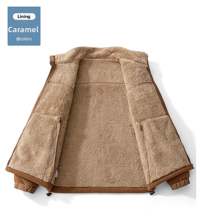 Giacca in pile da uomo con collo a lupetto – cappotto invernale_voghion.com