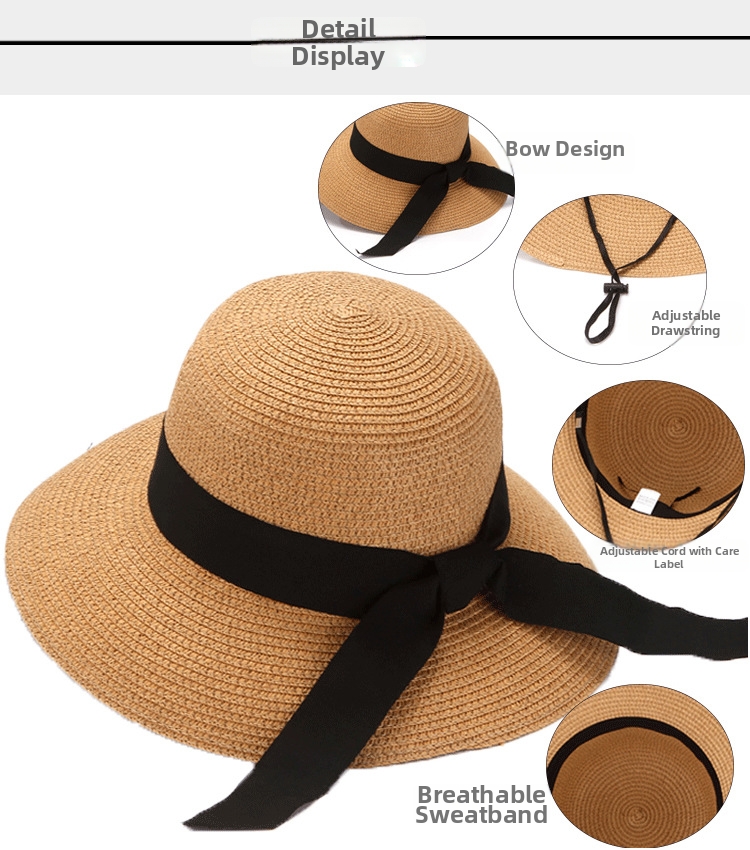 Cappello di paglia donna stile coreano per protezione solare_voghion.com