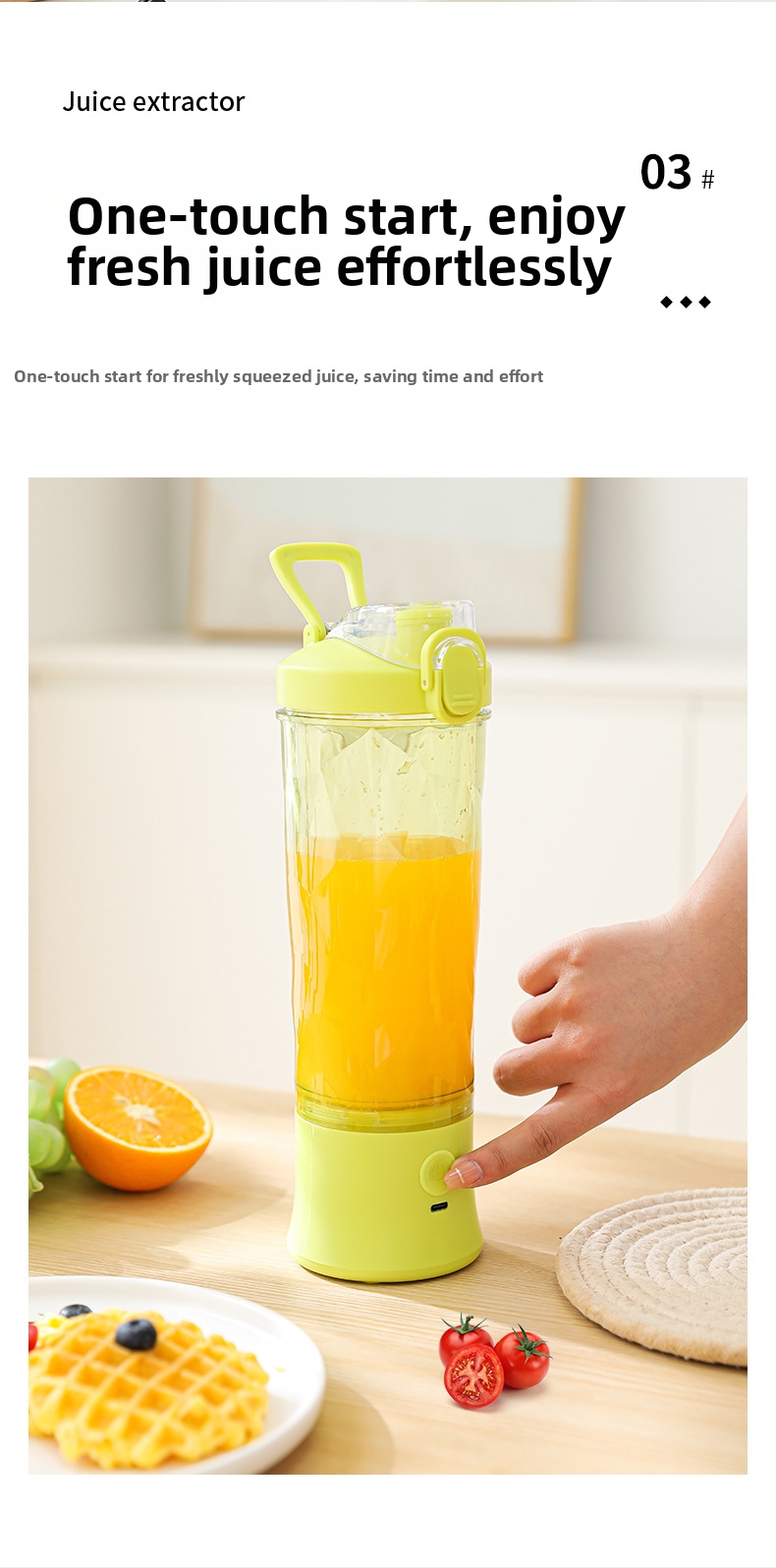 Portable Juicer Blender Cordless Rechargeable Smoothie Maker_voghion.com
