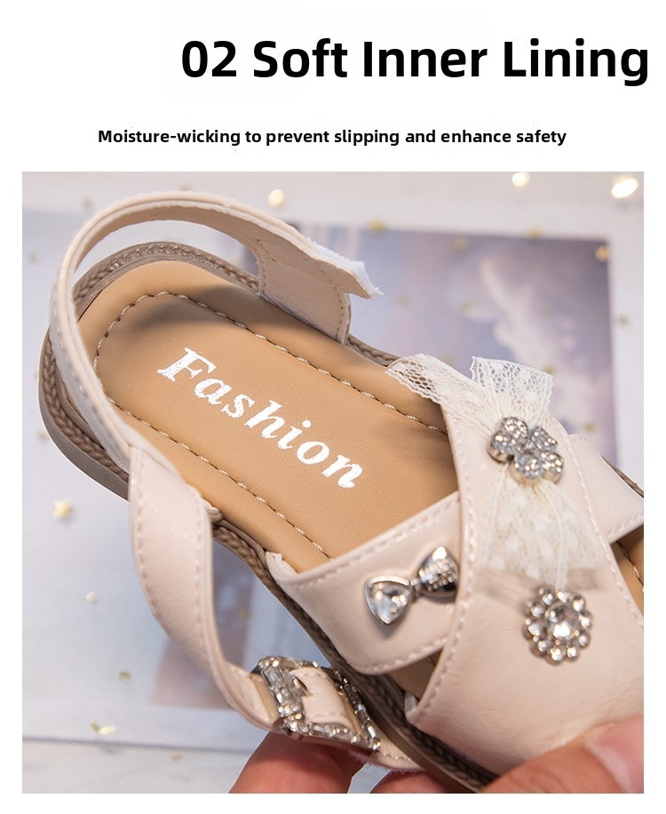 Mädchen Sandalen Mit Schleife Und Strass Geschlossene Zehen_voghion.com