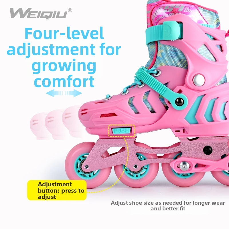 Verstellbare Länge, feststellbare Rollen, Bremsen, Rollschuh-Profikurse, Clubs für Jungen, Mädchen und Kinder_voghion.com