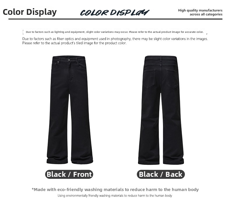 Men's Slim Fit Stretch Jeans Bootcut Denim Pants Vintage Wash Retro Flared S-3XL_mkmklike.com