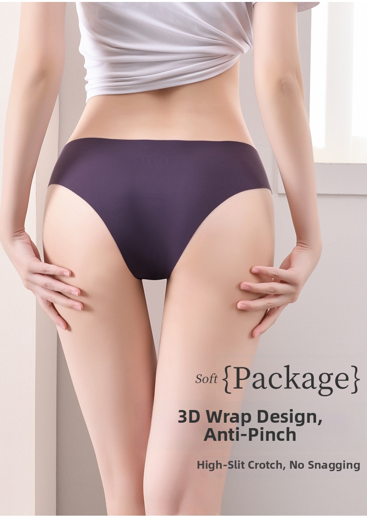 Women's Seamless Ice Silk Bikini Briefs Breathable Underwear_voghion.com