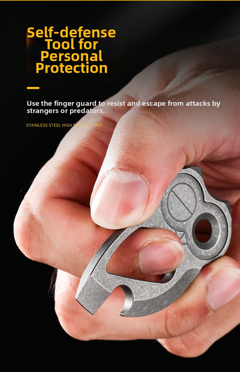 Titanium Alloy Owl Bottle Opener Portable Outdoor Tool Keychain_voghion.com