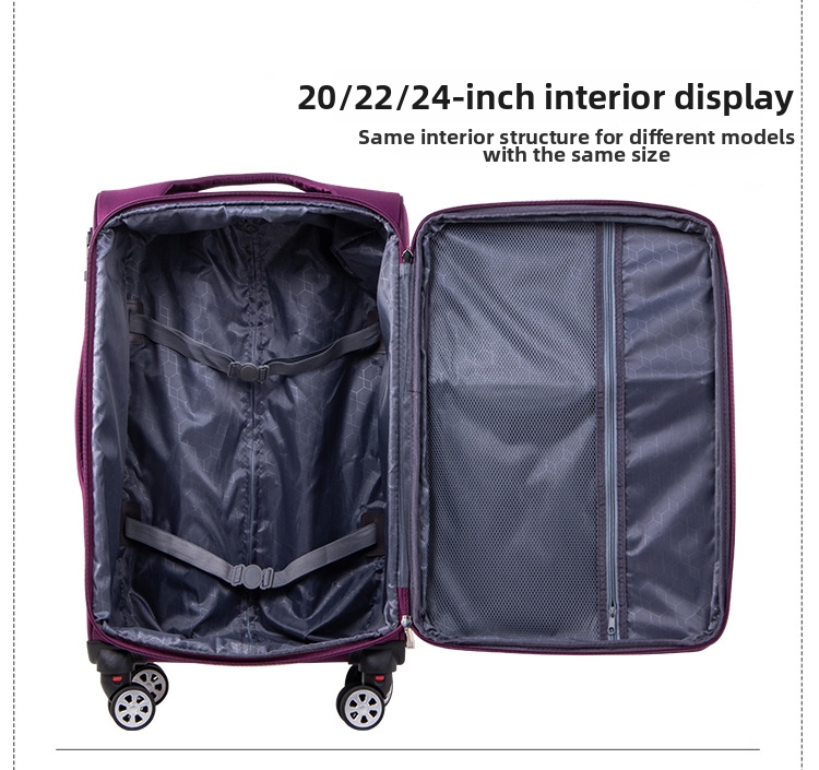 Rolling Suitcase Oxford Cloth Trolley Case With Business Lock_voghion.com