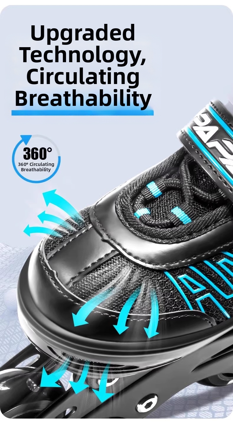 Rollers professionnels avec roues lumineuses et protections_voghion.com