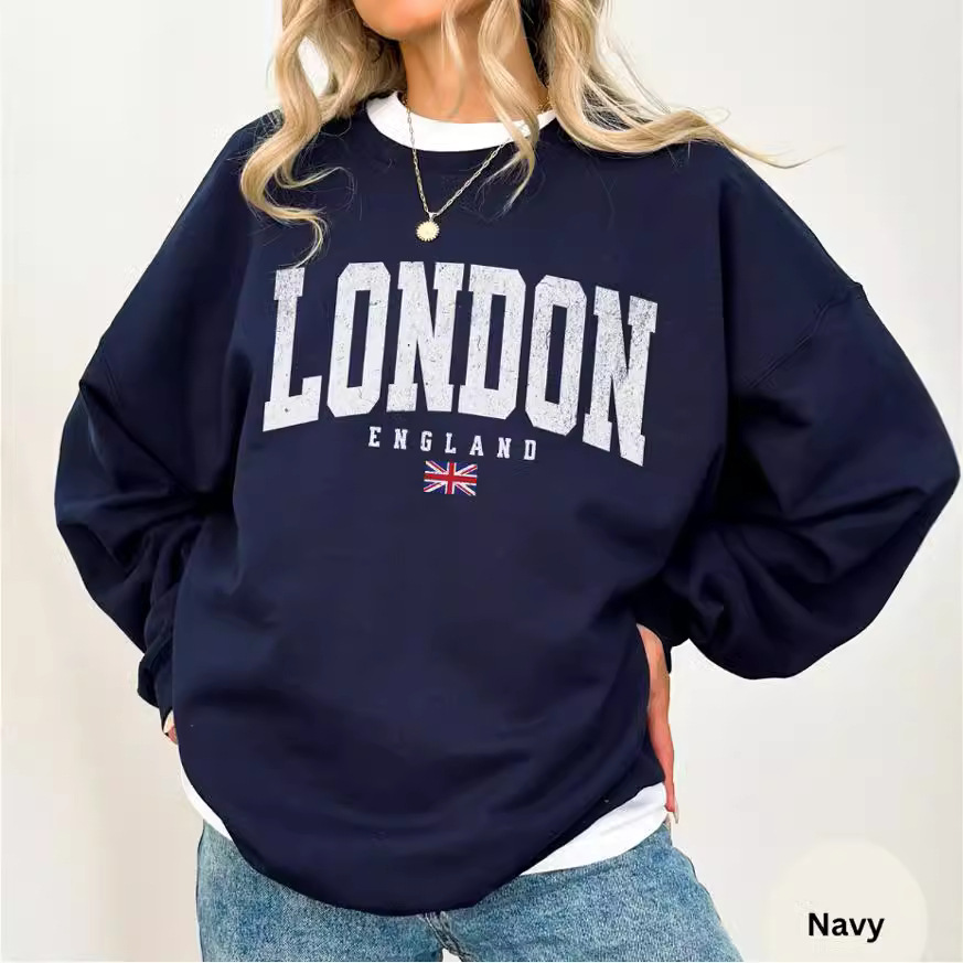 Women's Large Letter Print Pullover Sweatshirt Casual Loose Long Sleeve Top For Autumn Winter European American Style_ecoleips.com