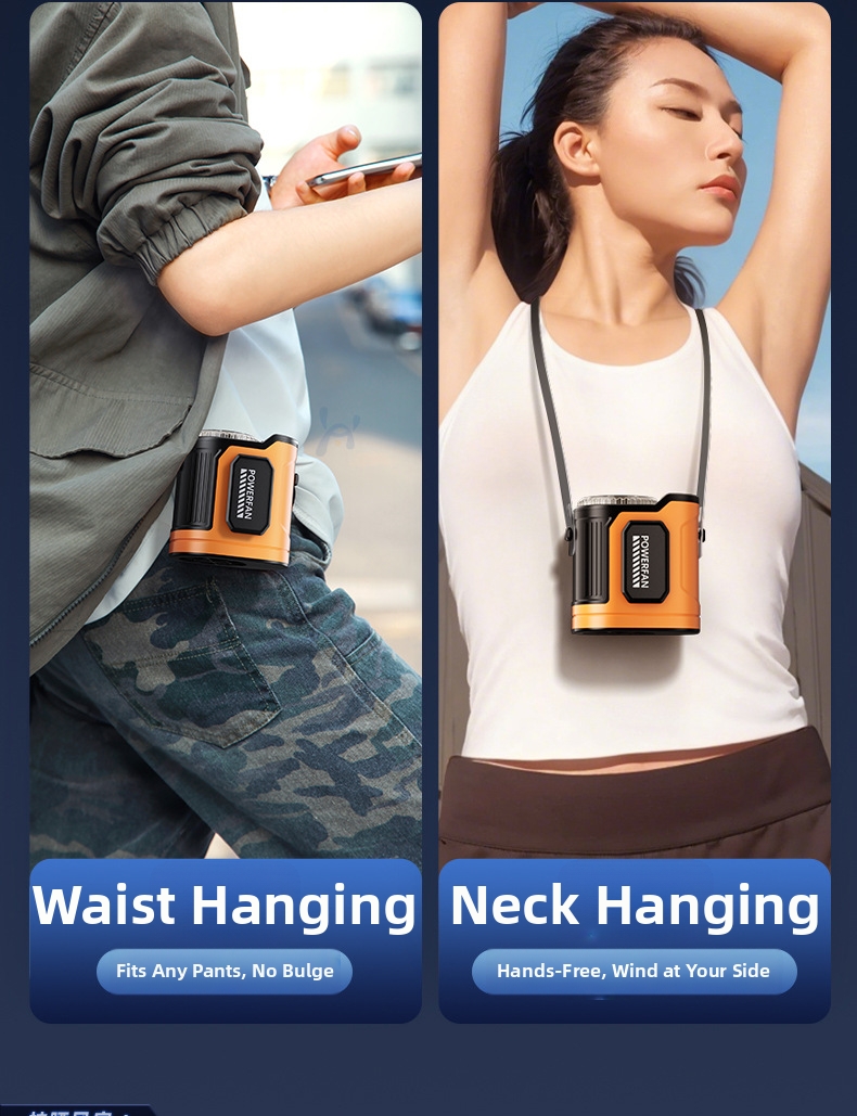 Portable Waist Mounted Fan Usb Rechargeable For Outdoor Work_voghion.com