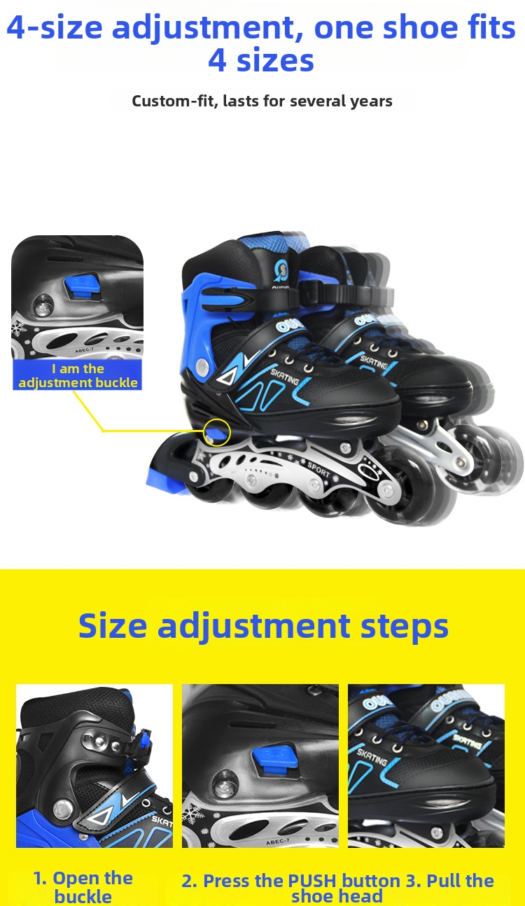 Patines sobre ruedas ajustables con luces y marco de aluminio_voghion.com