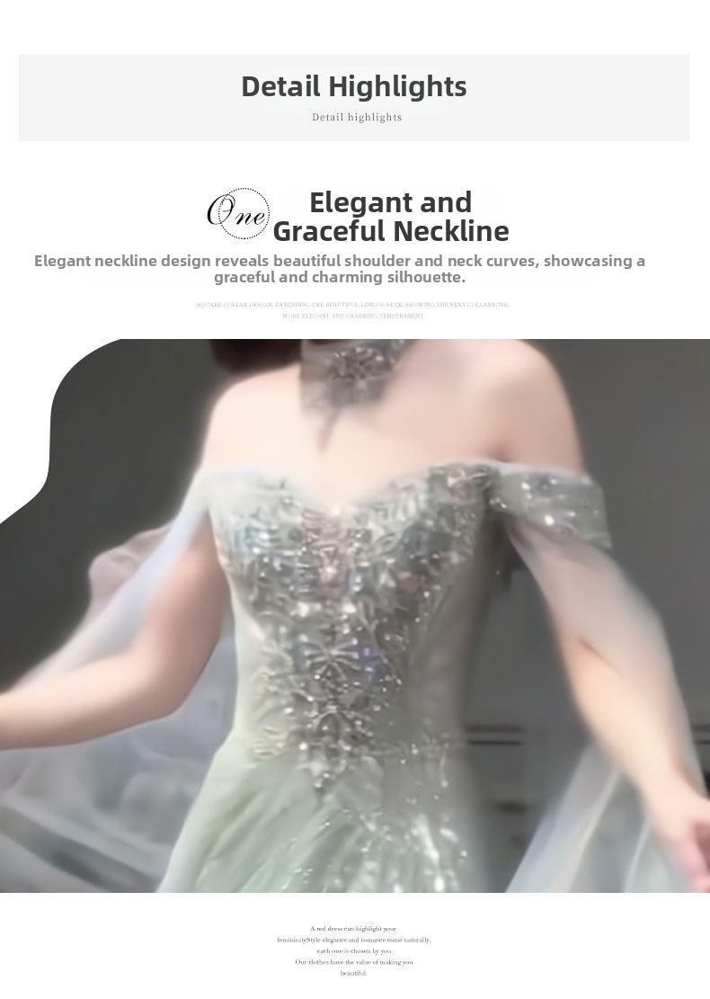New 2026 Off-Shoulder Evening Gown for Proms Elegant Luxurious Women's Party Wear Super Fairy like Dress for Hosts Students Art Exams_ecoleips.com