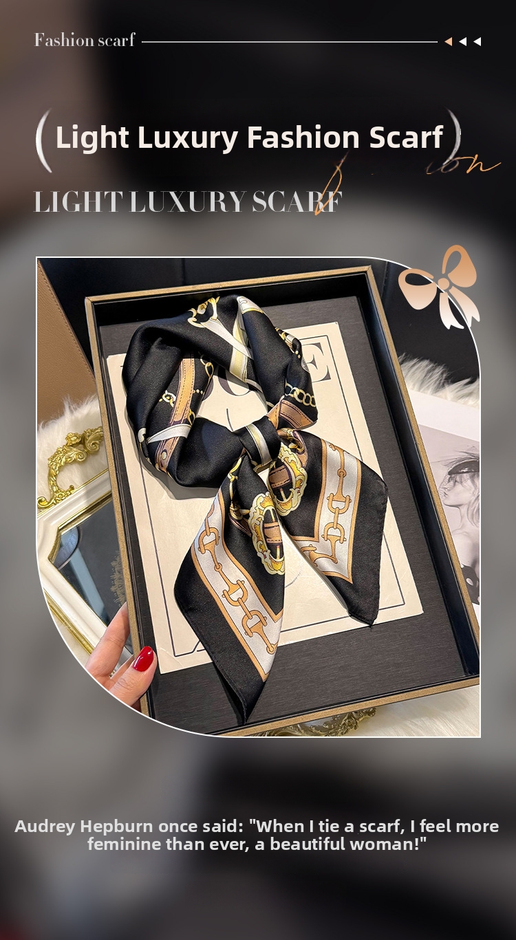 Foulard quadrato in seta donna retro accessorio per borsa collo_voghion.com