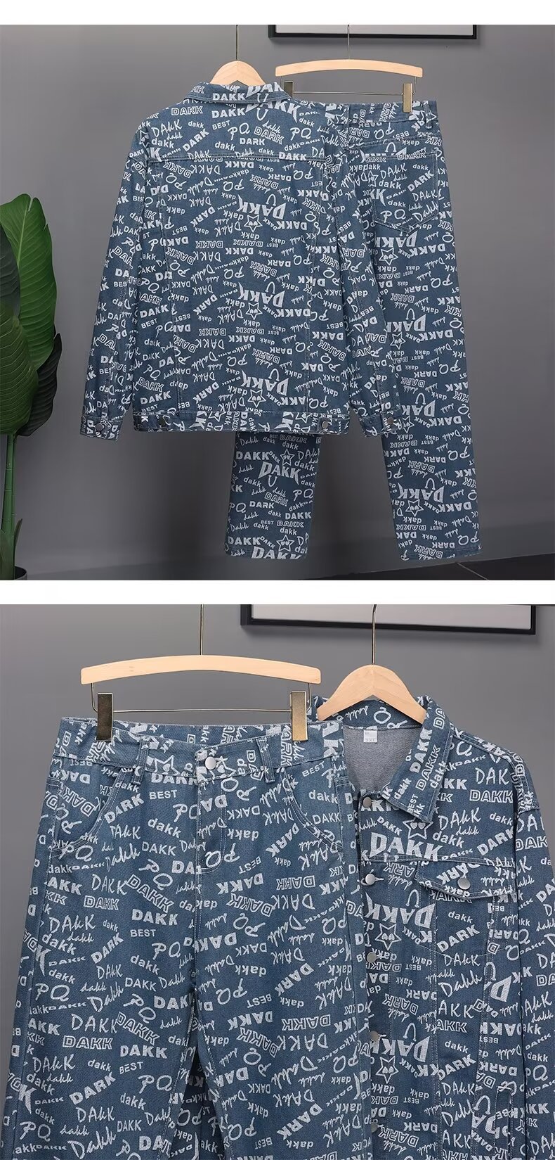 Men's Casual Denim Jacket Spring Autumn Trendy Wear Matching Set Handsome Suits_voghion.com