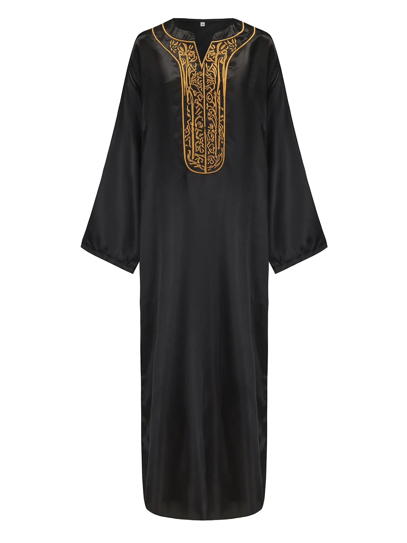 Muslim Fashion Kebaya Robe With Side Pockets – Loose-Fit Islamic Thobe With Embroidery, Modest & Comfortable For Daily Wea_voghion.com