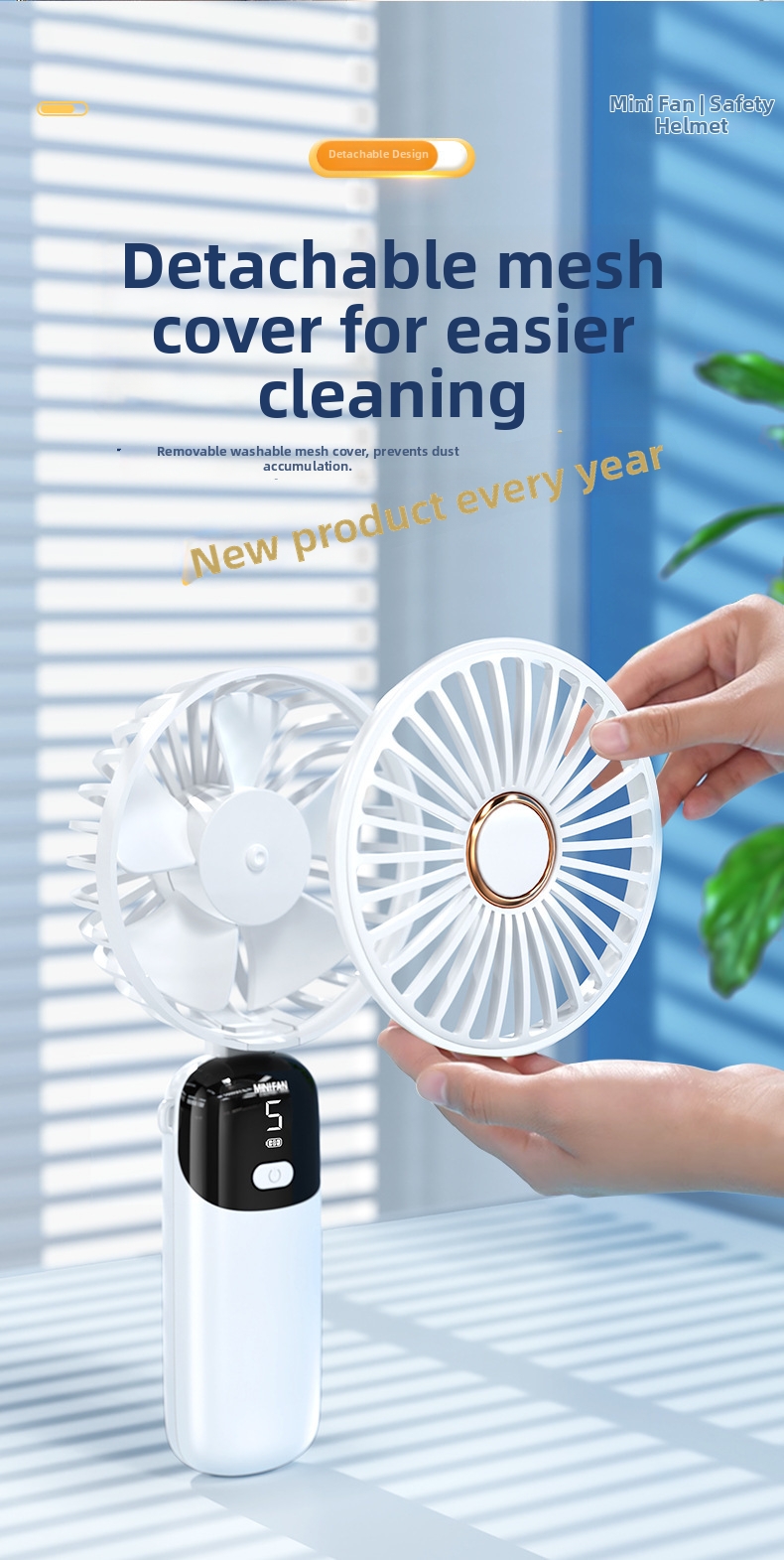 Mini ventilatore portatile a mano con display digitale usb_voghion.com