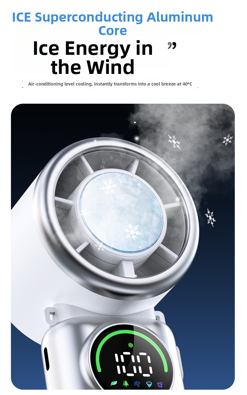 Handheld Portable Cooling Fan With Semiconductor Ice Compress_voghion.com