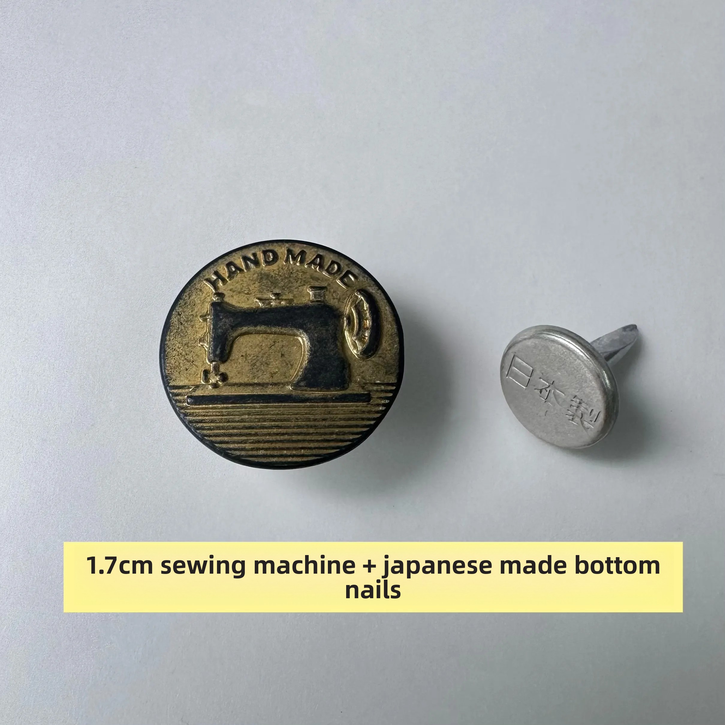 Importierte japanische YKK I-förmige Schnalle, Retro Altgold Nähmaschinenschnalle, Neu, Vollständig japanische Ausführung – Detail 1