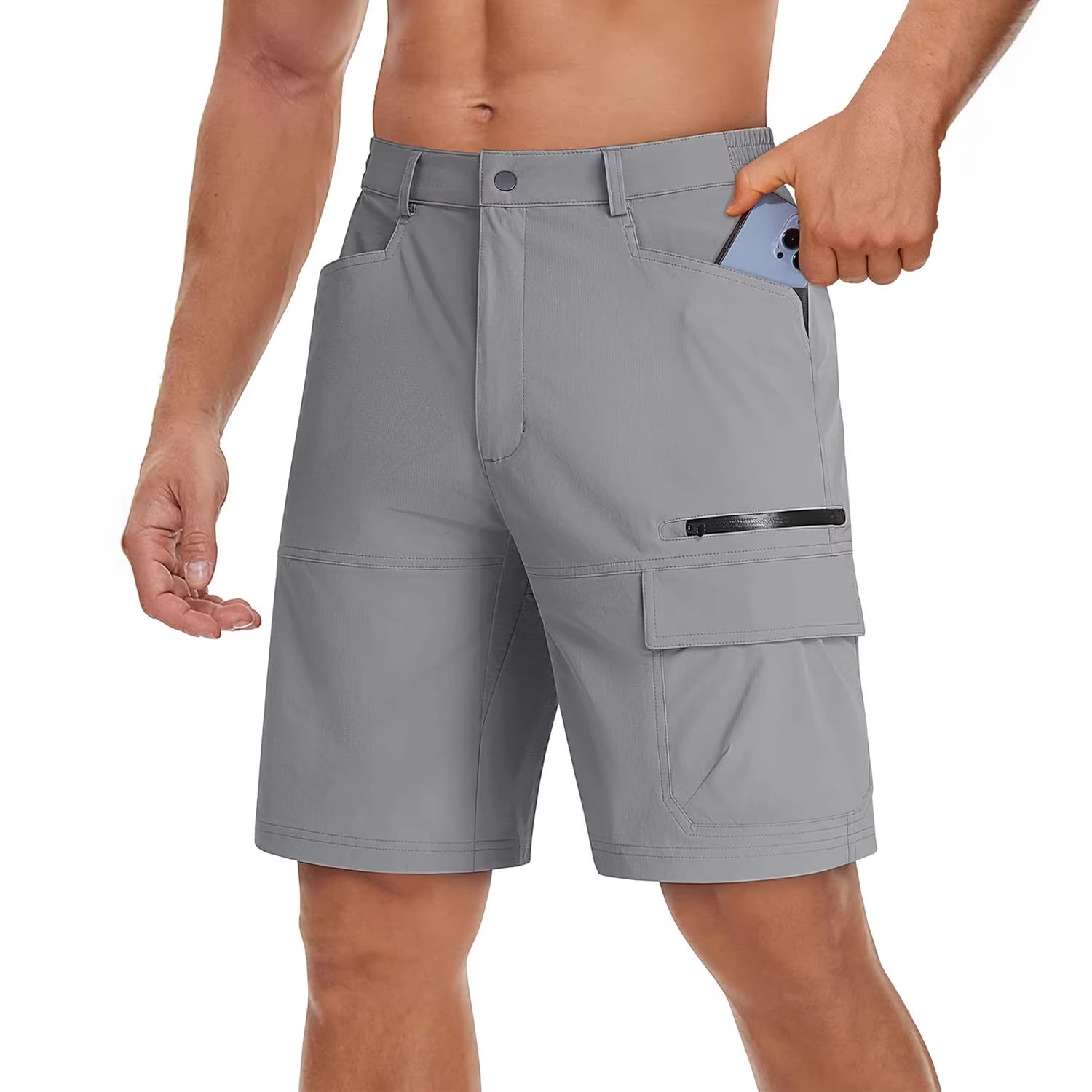 Men's Workwear Five Point Pants European And American Style Multi Pocket Design Outdoor Shorts_voghion.com